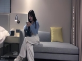 战狼行动深夜场约了个高颜值蓝衣妹子啪啪，互摸舌吻调情口交站立后入抽插猛操